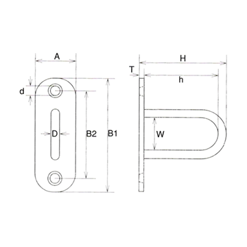 パッドアイロング サイズ図