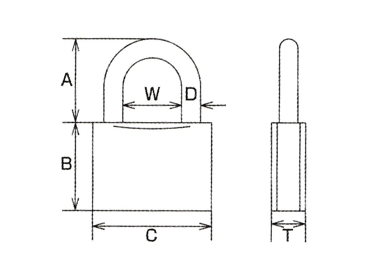 南京錠サイズ図
