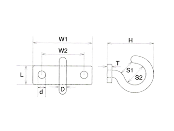 プレートフックサイズ図